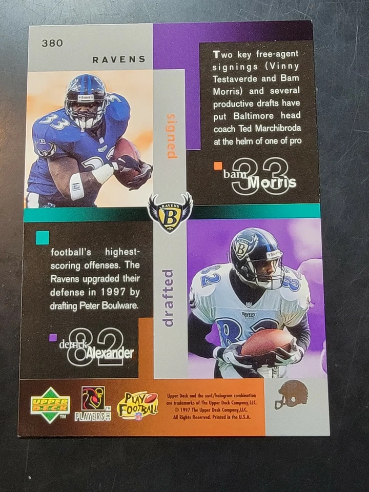 1997 Collector's Choice Football #380 Testaverde/Jackson  - Image 2 of 2
