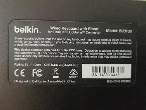 Belkin B2B130 Wired Tablet Keyboard With Stand for iPad with Lightning Connector - 第 2/3 張圖片