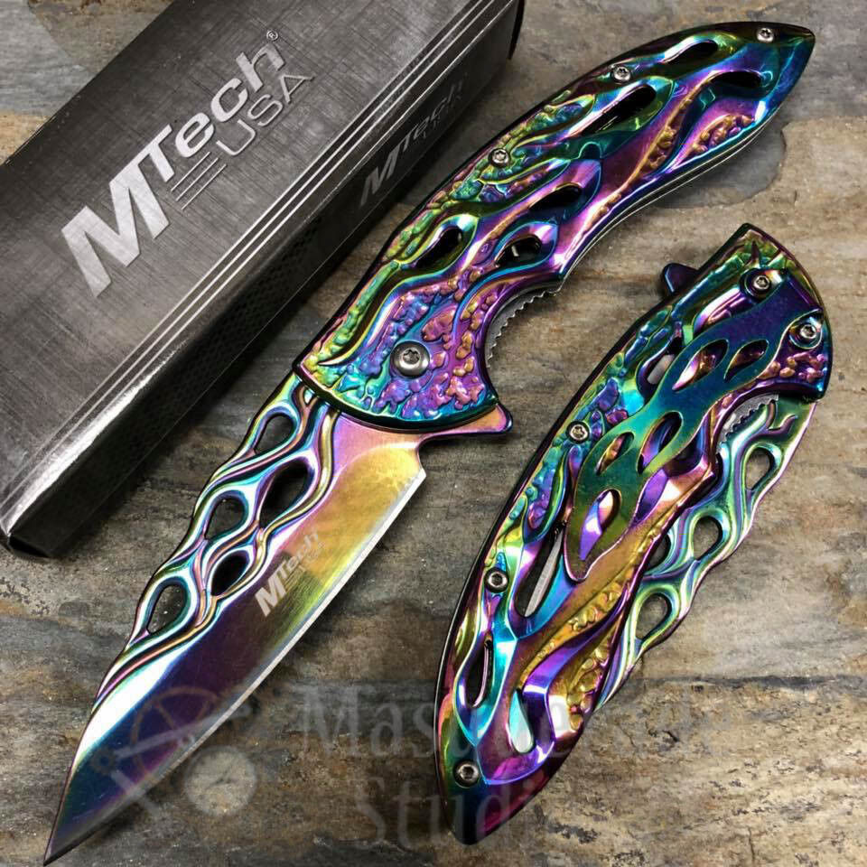 Faca assistida Rainbow TI-Coating da terceira marca (22 cm.) ⚔️ Loja