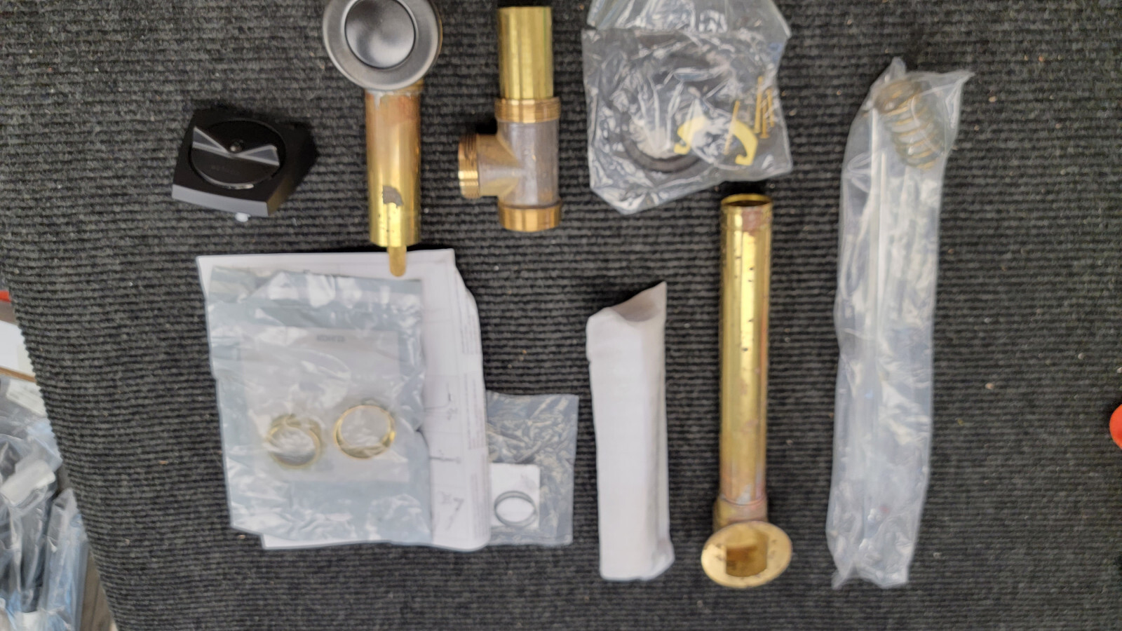 USED Kohler Clearflo 11/2" Tub Drain Kit & Overflow Brushed Black K