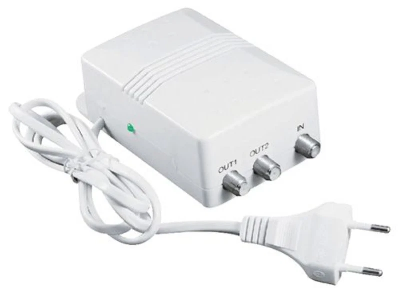 AMPLIFICATORE ANTENNA DI LINEA TV DA INTERNO DIGITALE TERRESTRE 1IN-2OUT 27dB - Immagine 2 di 2