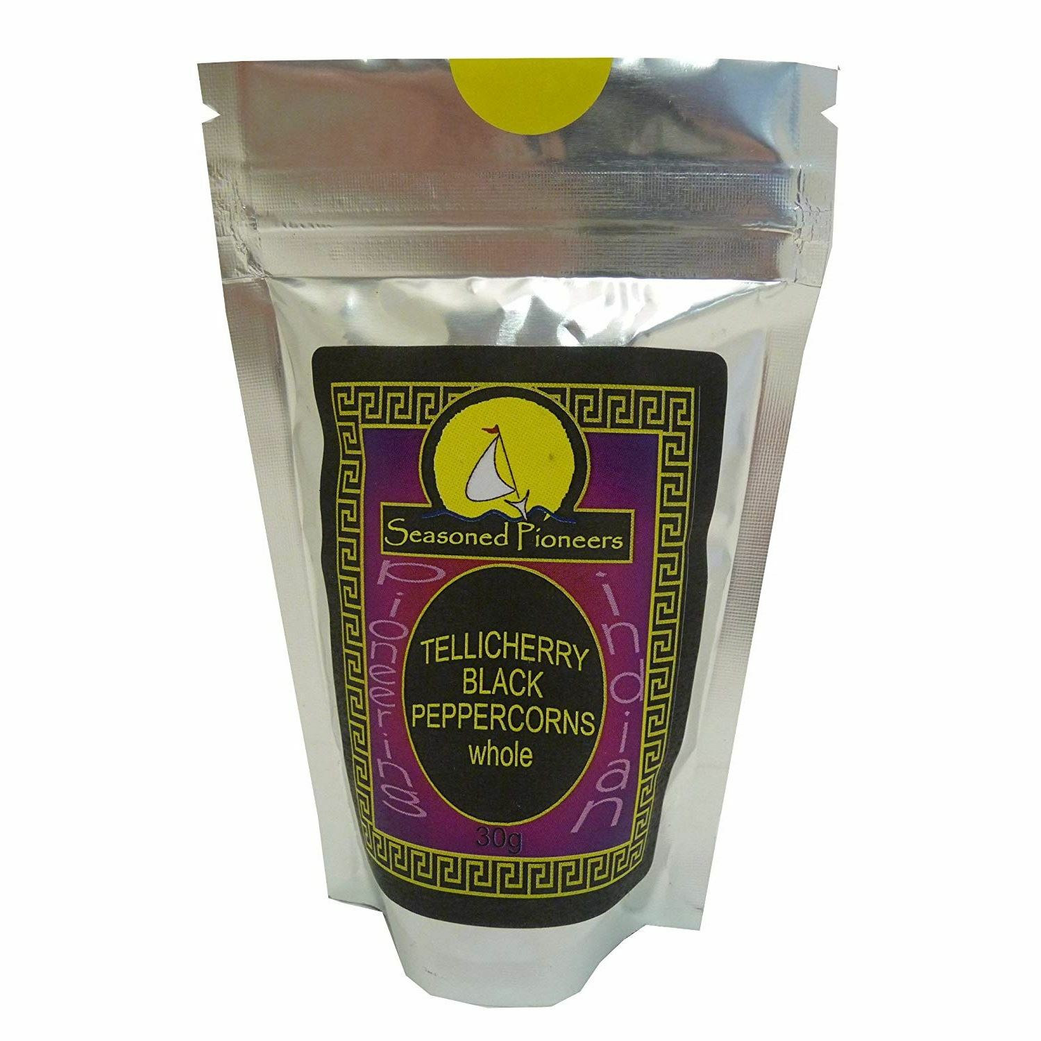 Seasoned Pioneers Tellicherry Whole Black Peppercorns 30g Indian Seasoning Spice