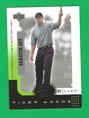 2001 UPPER DECK E CARD #E-TW TIGER WOODS ROOKIE GOLF CARD