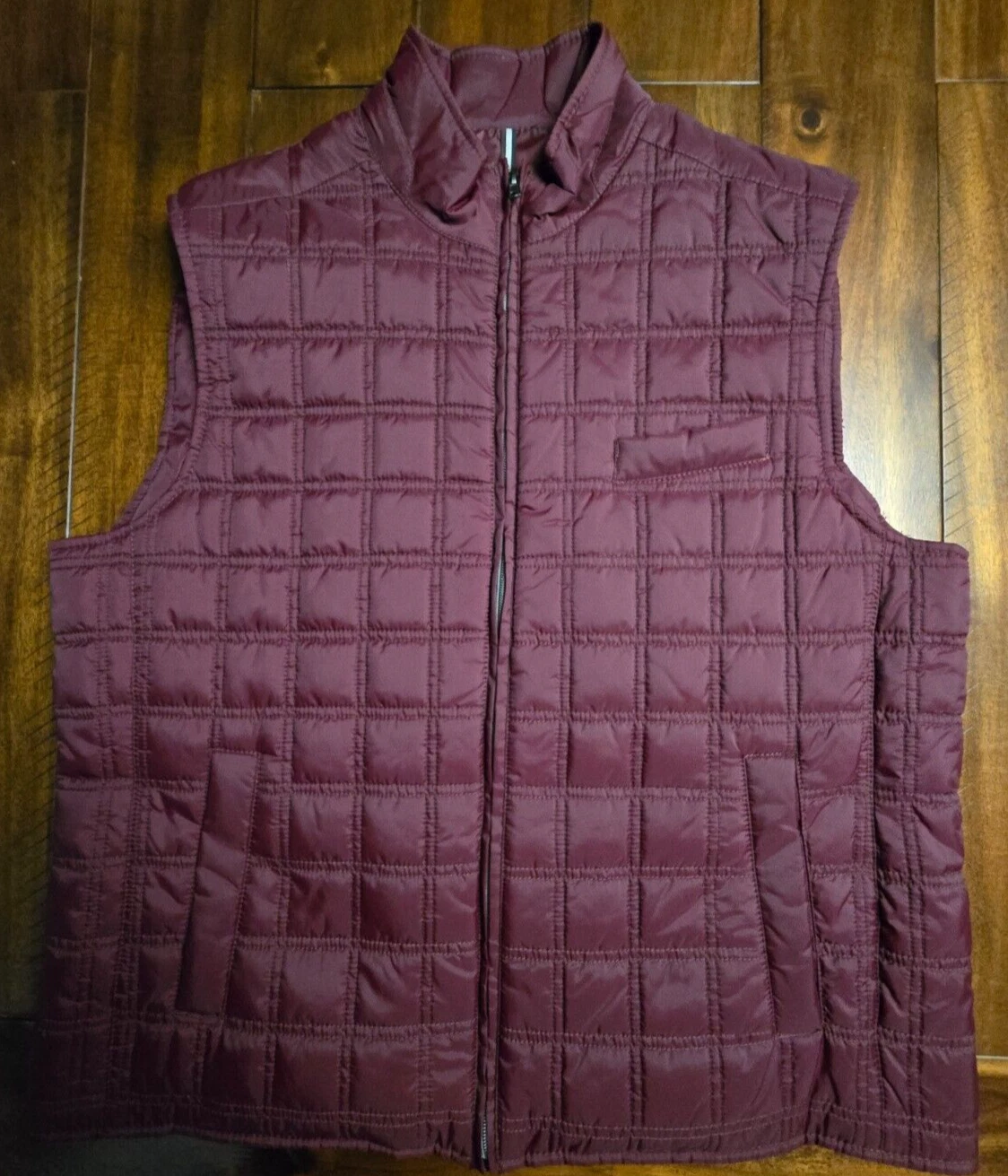 Black Brown 1826 Mens Red Wine Full-Zip Puffer Vest Size XL