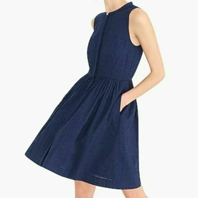 Navy eyelet clearance dress