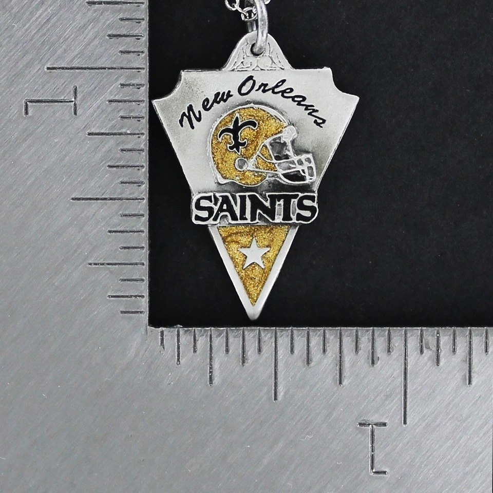Collar NEW ORLEANS SAINTS - Dije de peltre en cadena NFL Fútbol Fleur de Lis Foto 3 de 4