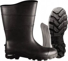 PRO-SAFE Unisex Size 11 Medium Width Plain Work Boot Black, PVC Upper, 13" Hi...