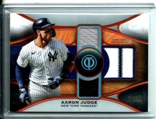Aaron Judge 2025 Topps Tribute Tribute Triple Relics Orange # d 19/25 Tri Color
