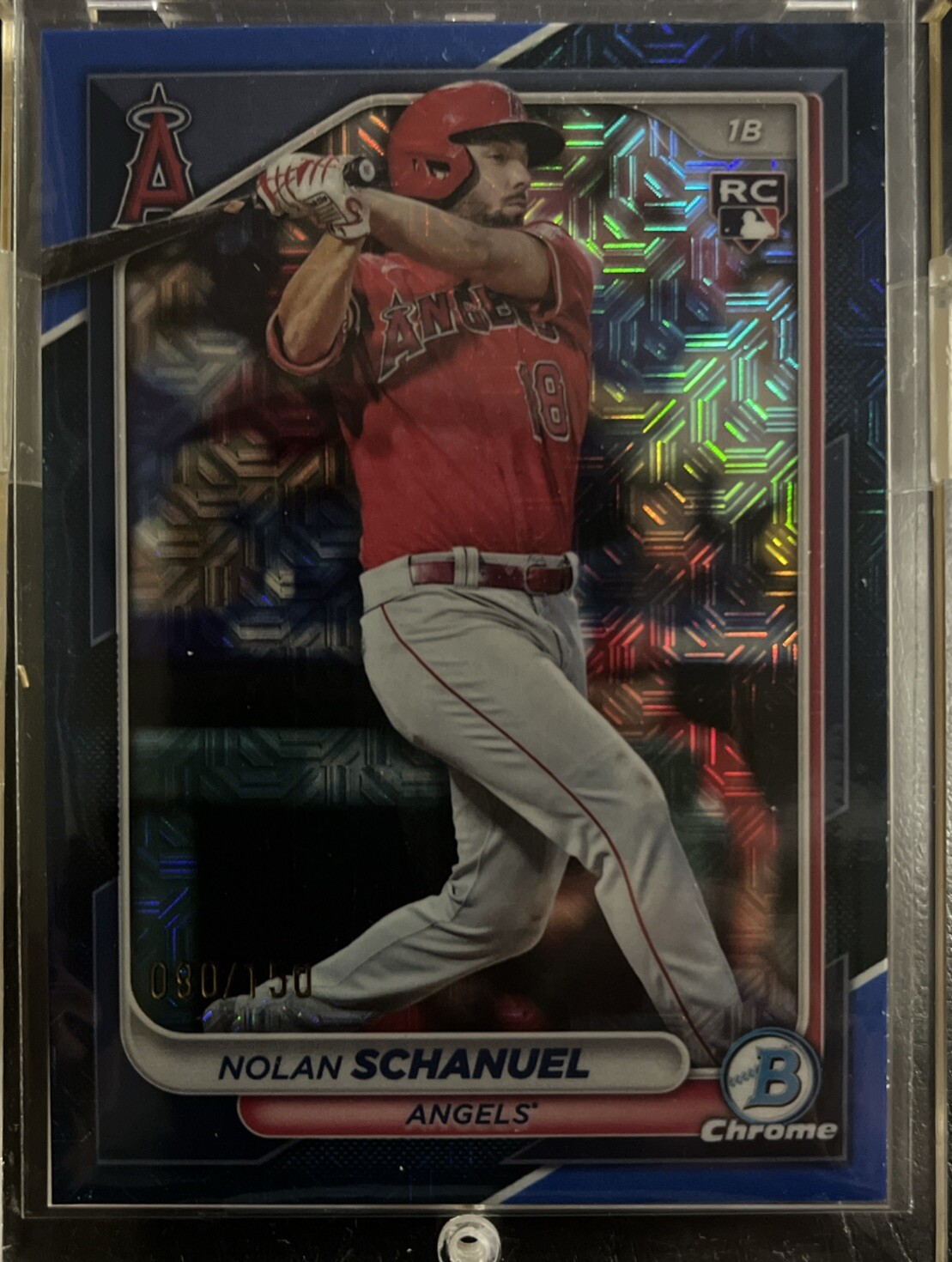 2024 Bowman Chrome - Blue Mojo Refractor #47 Nolan Schanuel /150 (RC)