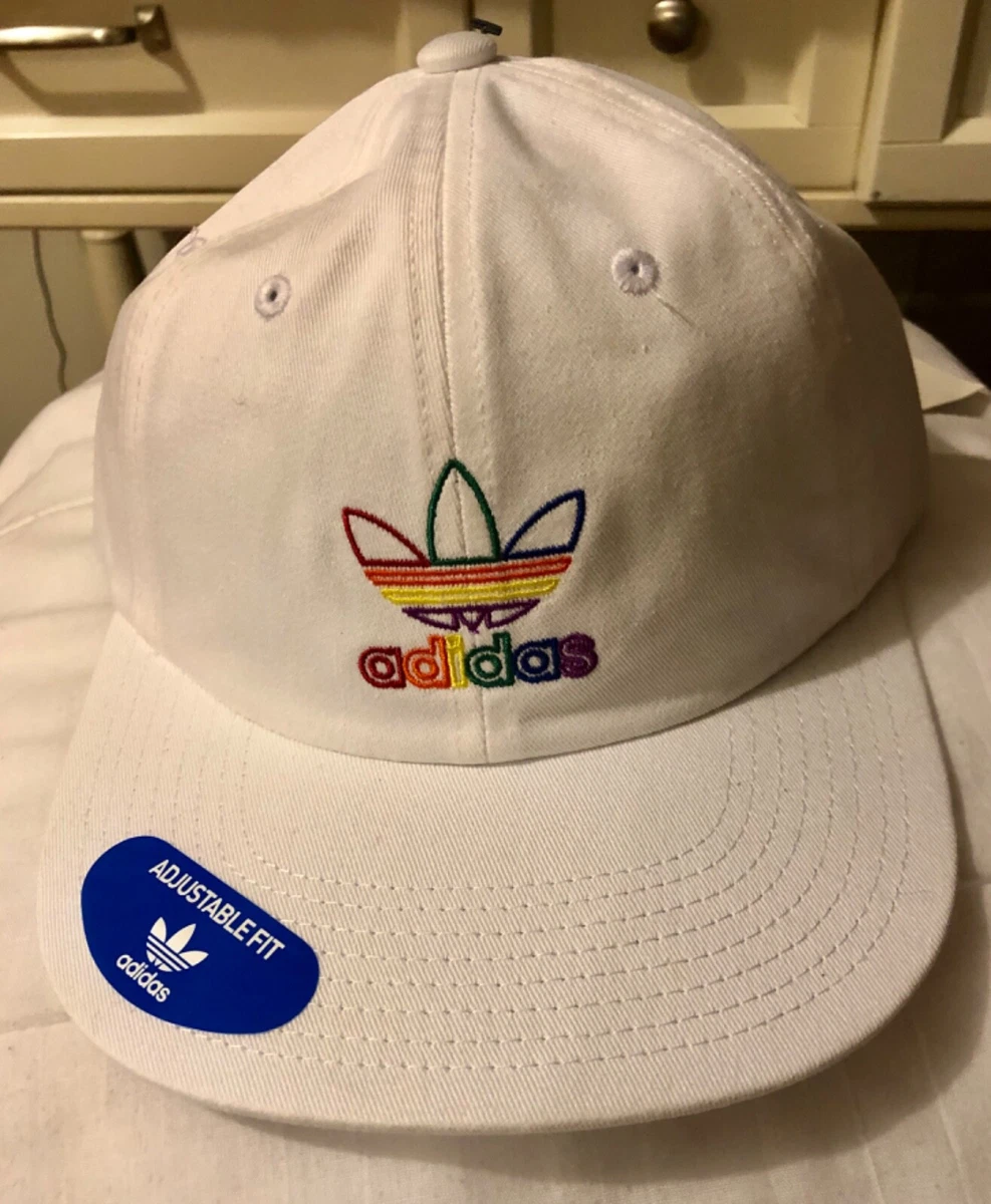 Limited Edition Collectable Adidas Pride Hat White/Rainbow | eBay