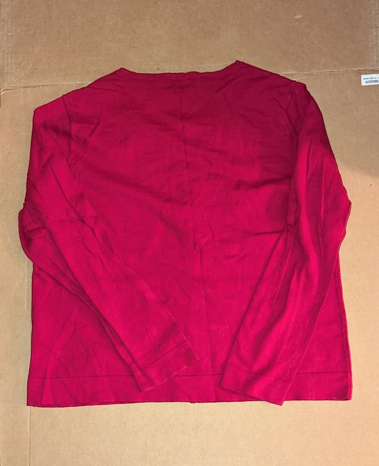 Suéter cárdigan rojo adornado Studio Works talla XL para mujer  Foto 3 de 3