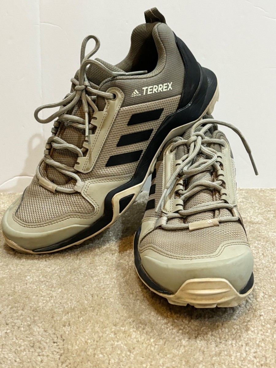 Adidas Women’s Terrex AX3 Hiking Shoes Beige Trail Lace Up 8M Outdoor