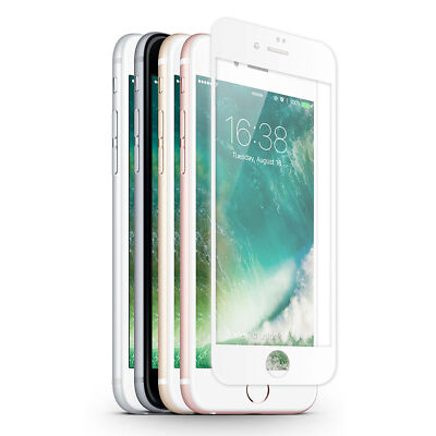 KMP Hartglas Displayschutz für iPhone 7 Plus Frame White