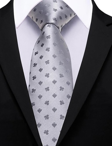 CLASSIC MEN SILK TIE NECKTIE + TIE CLIP WOVEN JACQUARD BUSINESS FORMAL NECK TIE - Picture 12 of 13
