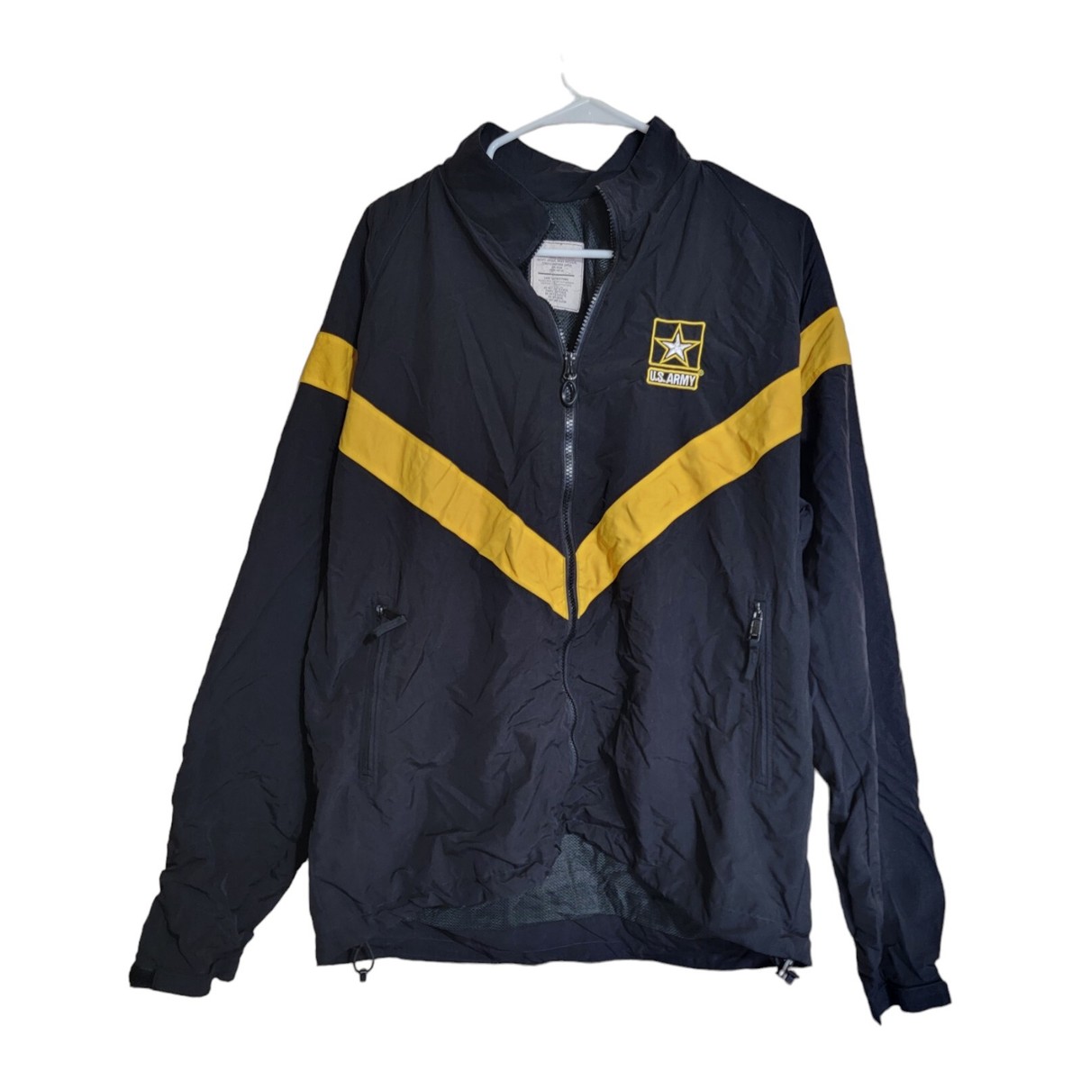 US Army Jacket Mens L Black APFU Physical Fitness NSN 8415-01-623