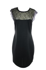 Kiind Of New Black Lace Trim Scuba Dress XS $89