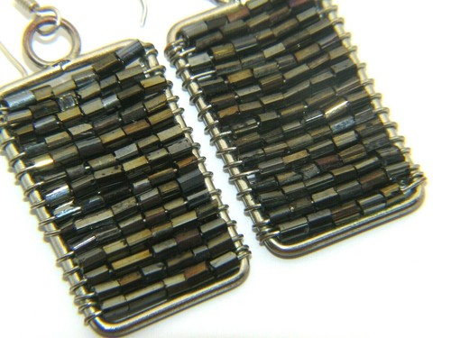 Paio Di Donne 925 Argento Sterling & Nero Perline Orecchini a Goccia Venditore - Foto 2 di 5