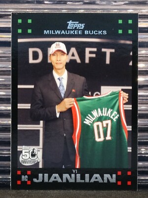 Yi Jianlian 2007-08 Topps Black Border #116 RC Rookie Guangdong Southern Tigers