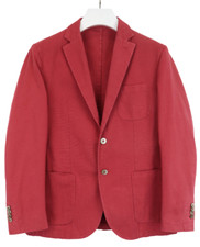 L.B.M. 1911 Tailored Blazer Men's EU 52 Red Unlined Single Breasted Button Up
