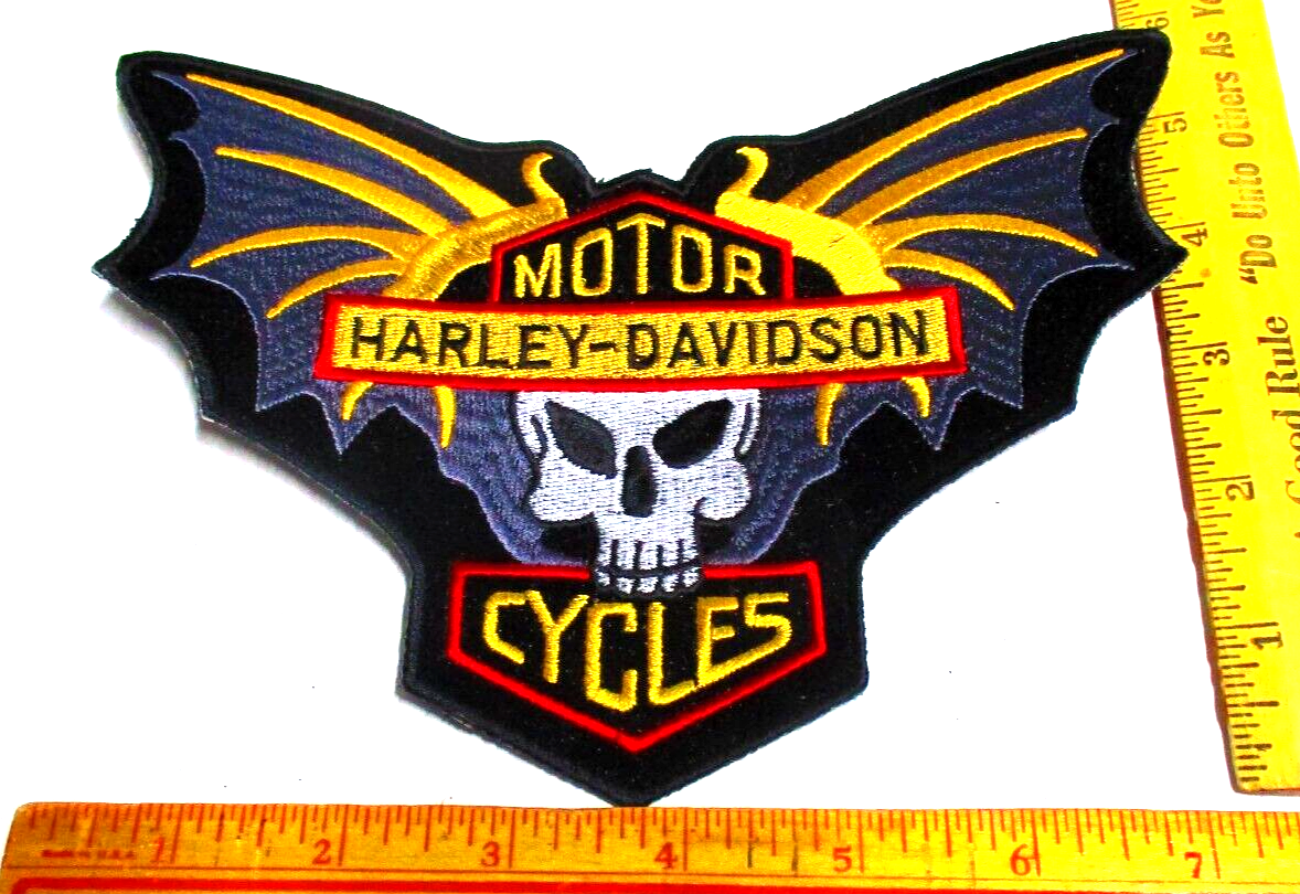 Harley Batwing Skull patch vintage HD motorcycle collectible