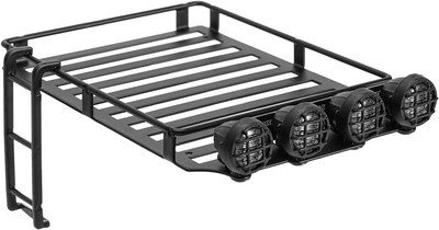 INJORA Roof Rack Luggage Carrier with LED Spotlights and Ladder Accessory for TR
