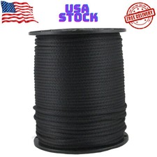 3/16 Inch Black Dacron Polyester Rope - 500 Foot Spool , Solid Braid