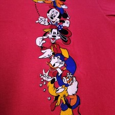 Vtg 80s Mickey Mouse Friends Baseball Team XL Velva Sheen Single Stitch Made USA