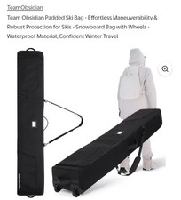 TeamObsidian Ski Bag - Can Hold Double Skis - Heavy Duty Padded Ski Bags for ...