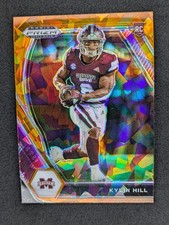 2021 Prizm Draft Orange Ice #118 Kylin Hill Rookie Mississippi State RC Card. rookie card picture