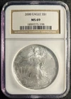 2000 American Silver Eagle $1 ☆ NGC MS69 ☆ Brown Label ☆ Free Shipping