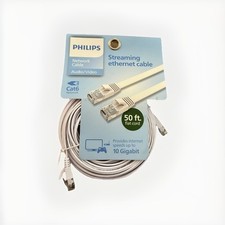 Philips Cat6 Streaming Ethernet Cable Network Cable Audio/Video 50ft Flat Cord