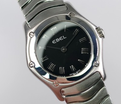 Ebel Uhr Classic Wave 9157F11 Lady Edelstahl roman black dial 23,5mm Damen 