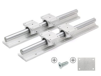 SET: 4x Linearlager TBR20UU + 4x Distanzblech 2mm 2x Supported Rail TBS20, 600mm