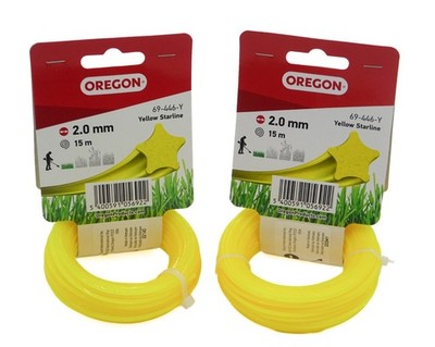2 x Oregon Yellow Starline Trimmerfaden Sternprofil 2 mm x 15 m - 69-446-Y