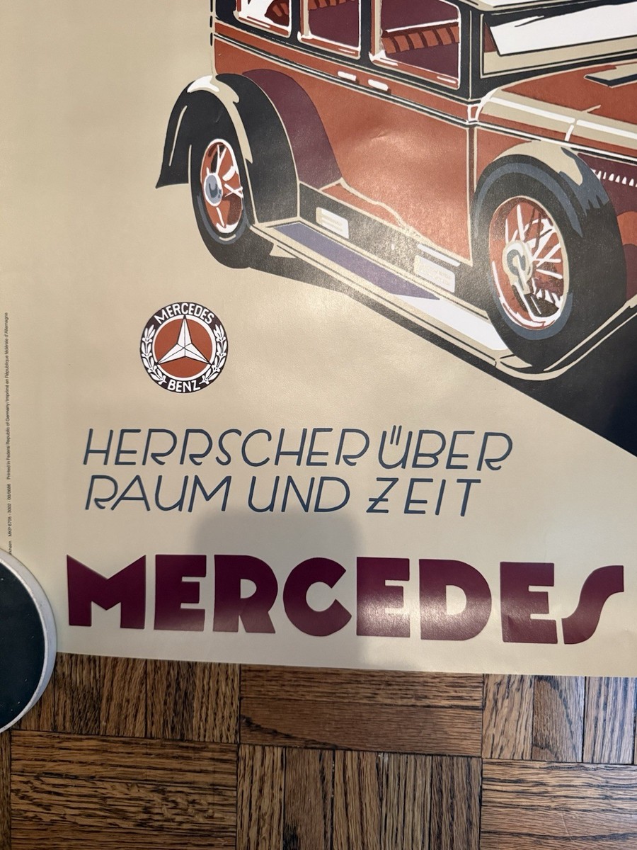 Vintage 1920s Mercedes Benz Poster 33x23 Inches Reproduction From