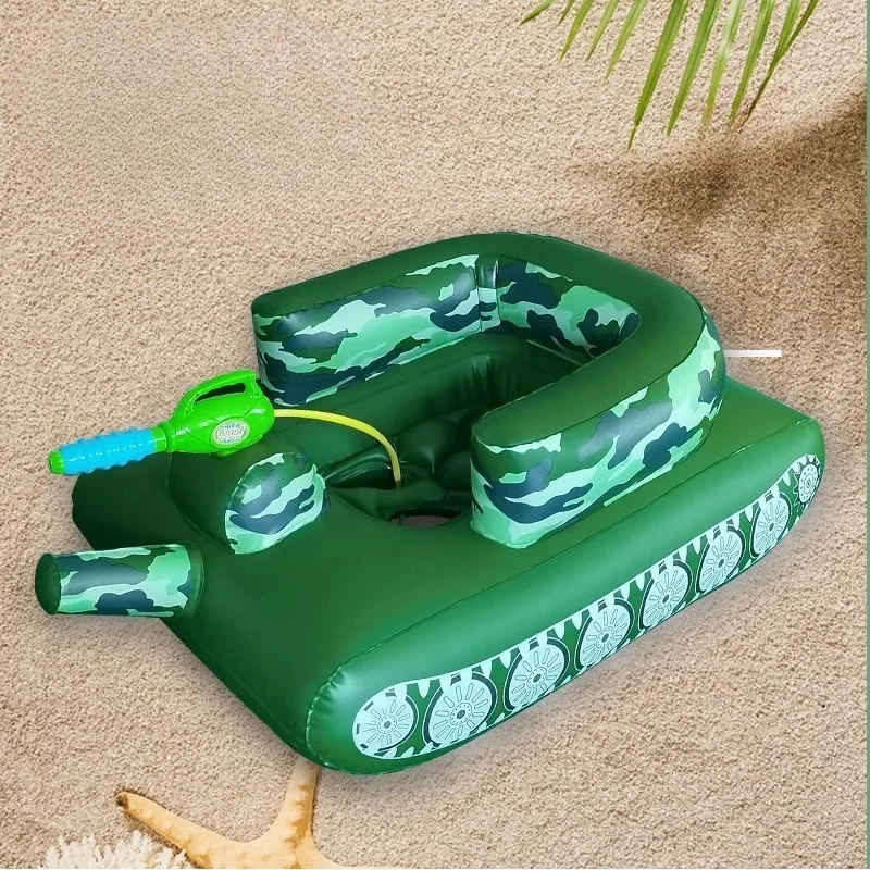 Aufblasbarer Schwimmring Schwimmreifen Poolring Schwimmbett Wasserspray PVC - Bild 2 von 4