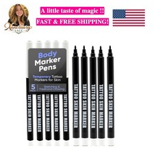 Body Marker Pens - Temporary Tattoo Markers for Skin, Body Safe  Washable Sk...