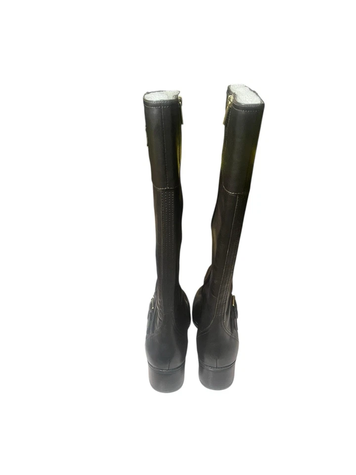 Bota de montar Bandolino para mujer de cuero ancho con grúa, cuero marrón oscuro, 10 M EE. UU. Foto 2 de 4