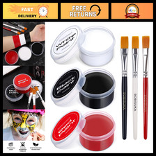Large Capacity Black White Red Oil Face Body Paint Set with Brushes for Art,