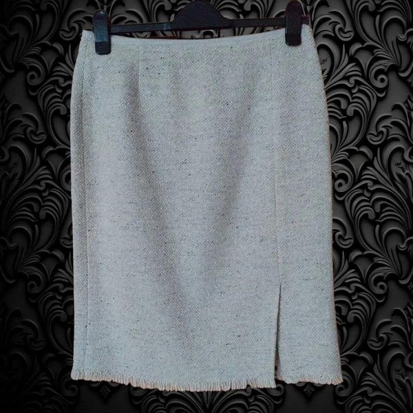 Women Marc Cain Skirt Beige Wool 38 / M / 46 #MQS2