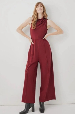 PACT WOMEN S ROCOCCO RED WHIRLPOOL GIANNA JUMPSUIT / M