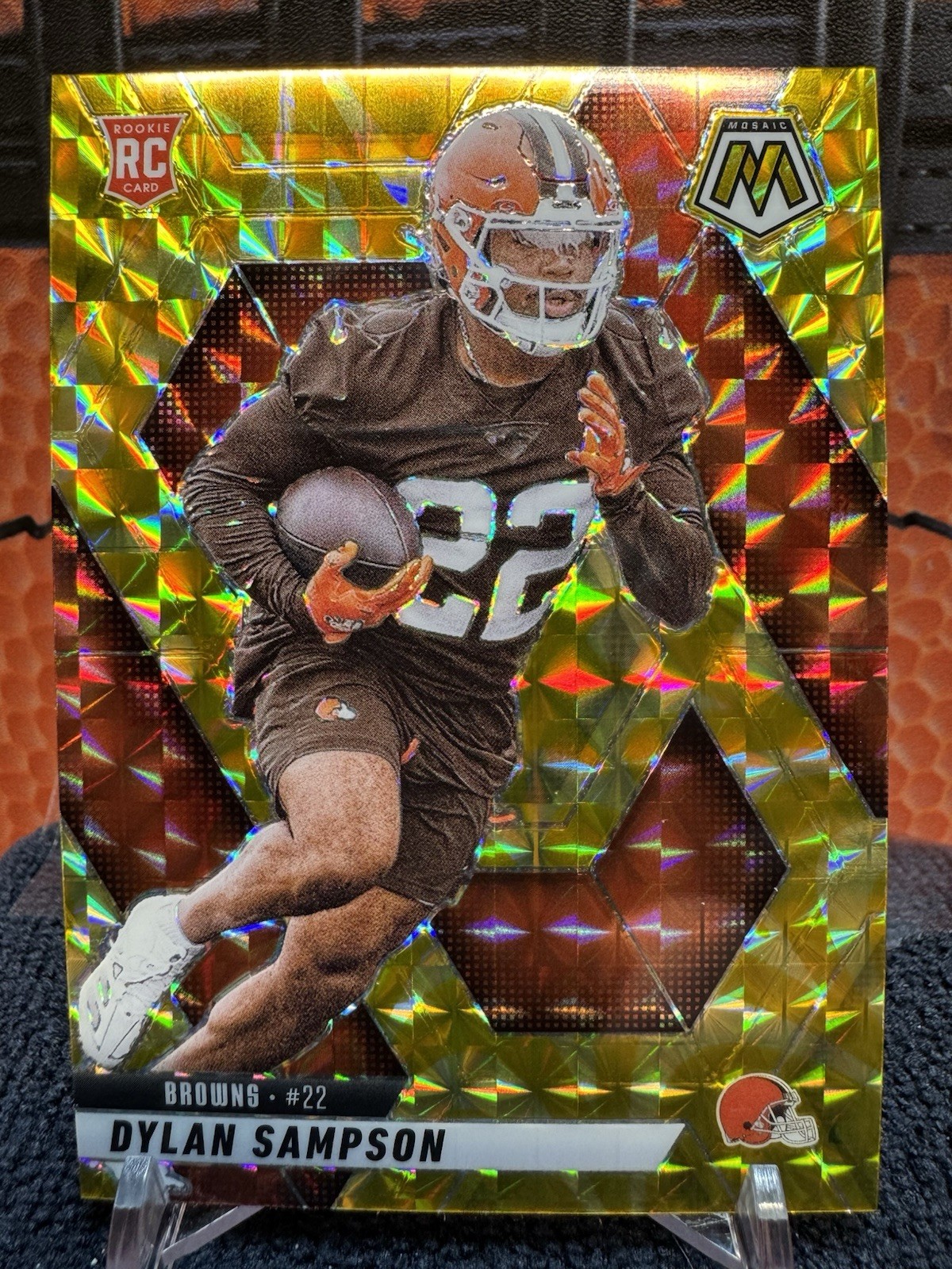 2025 Mosaic - Dylan Sampson (RC) #355 - Reactive Yellow Prizm - Browns