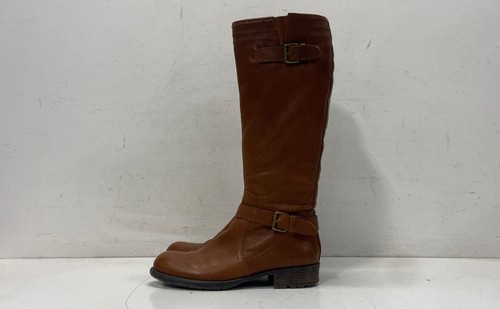 Franco Sarto Pammy Brown Leather Knee High Riding Boots Women's Size 8.5