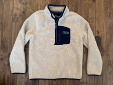Vineyard Vines Stillwater Sherpa 1/4 Quarter Zip Cream Navy Boys Size 7 4