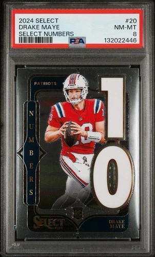 2024 Select #20 Drake Maye Select Numbers Rookie RC PSA 8 New England Patriots