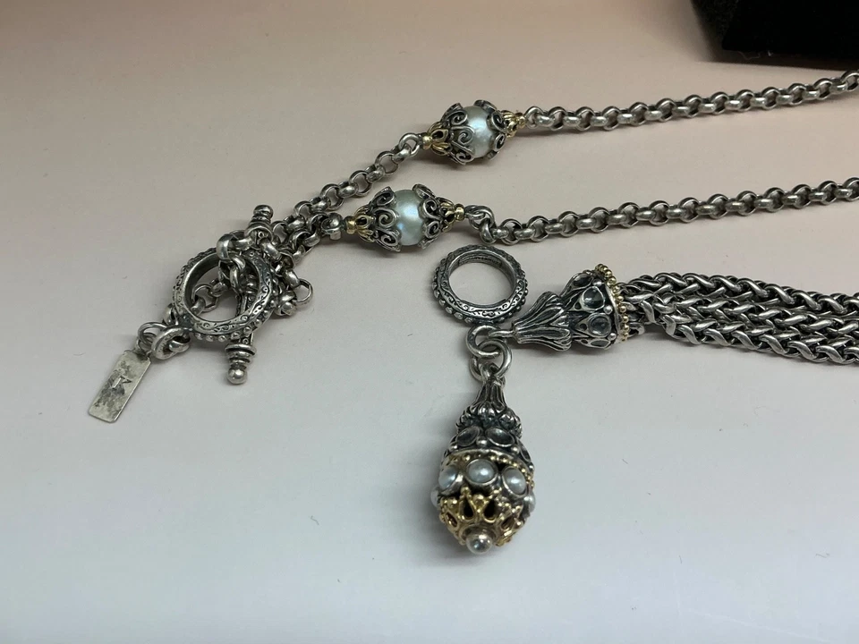 ¡¡JUEGO CONSTANTINO de diseñador!! - PULSERA COLLAR PENDIENTES PLATA DE LEY/ORO 18K Foto 2 de 4