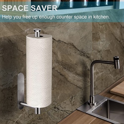Paper Towel Holder Under Cabinet 2 Pack,Stainless Steel Paper Towel Holder Wa... - Picture 4 of 8
