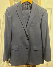 Brooks Brothers Regent Fit Blue 2-Piece Wool Suit 38R W34 L34 Single-Breasted