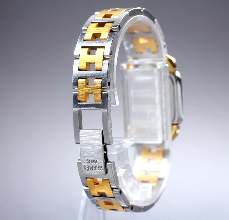 [Casi COMO NUEVO] Reloj de cuarzo para mujer Vinatge HERMES Rally 20 mm esfera blanca de JAPÓN Foto 4 de 4