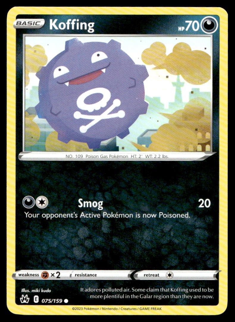Koffing 075/159 Common Crown Zenith Pokemon Near Mint